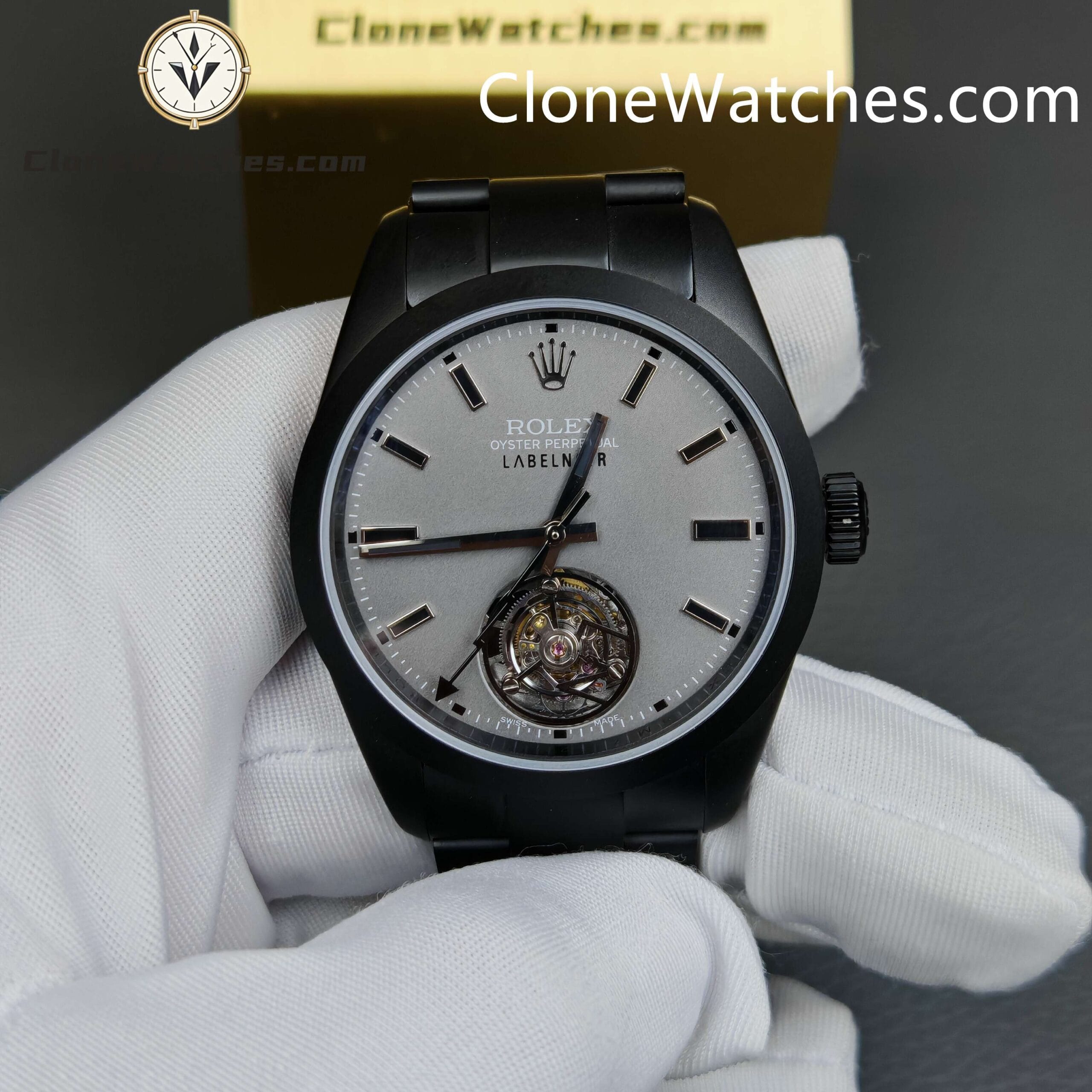 Modified Super Clone Watches 1:1 Rolex Tourbillon All Black Automatic movement