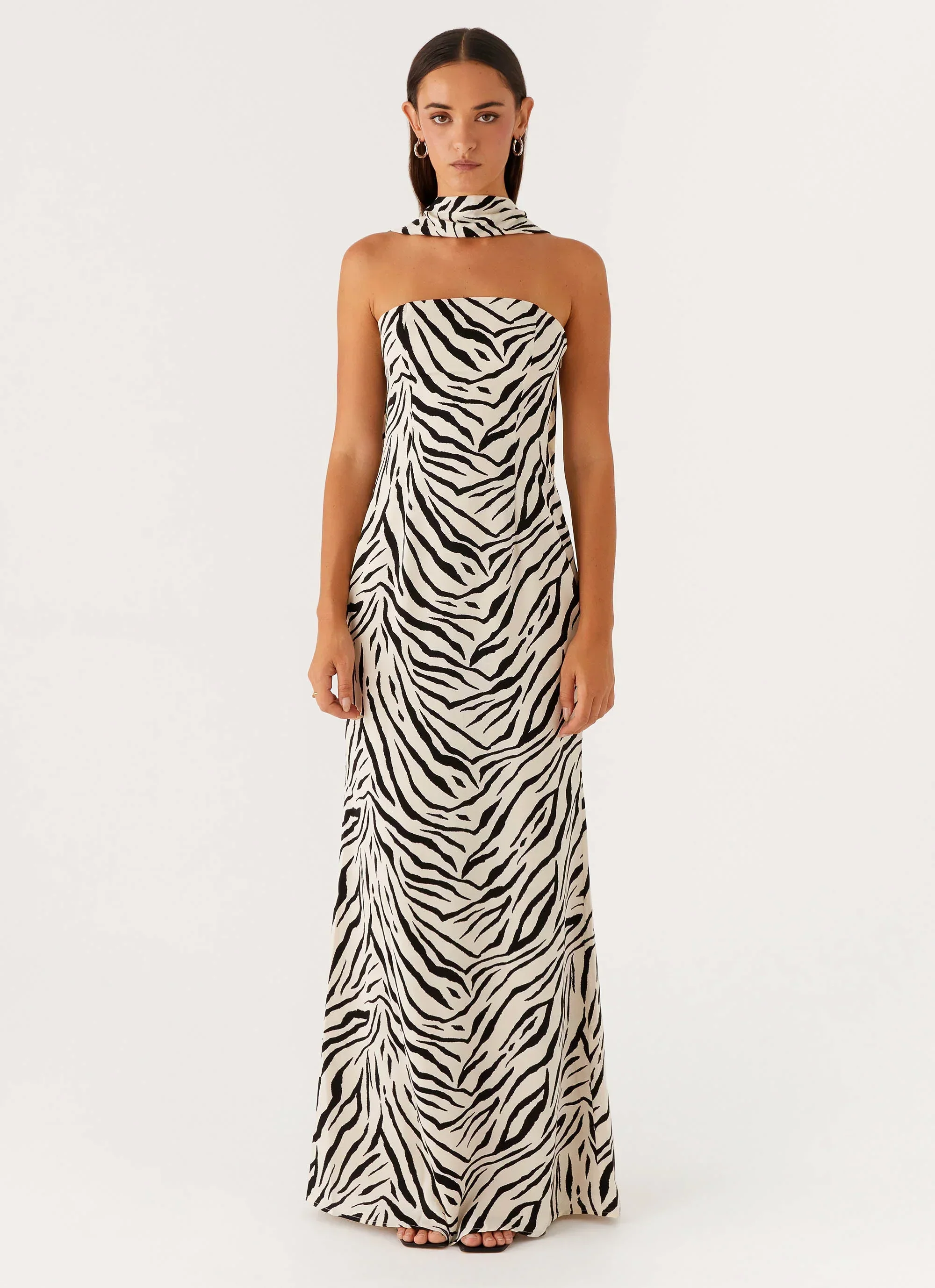 Jigsaw Strapless Maxi Dress - Zebra