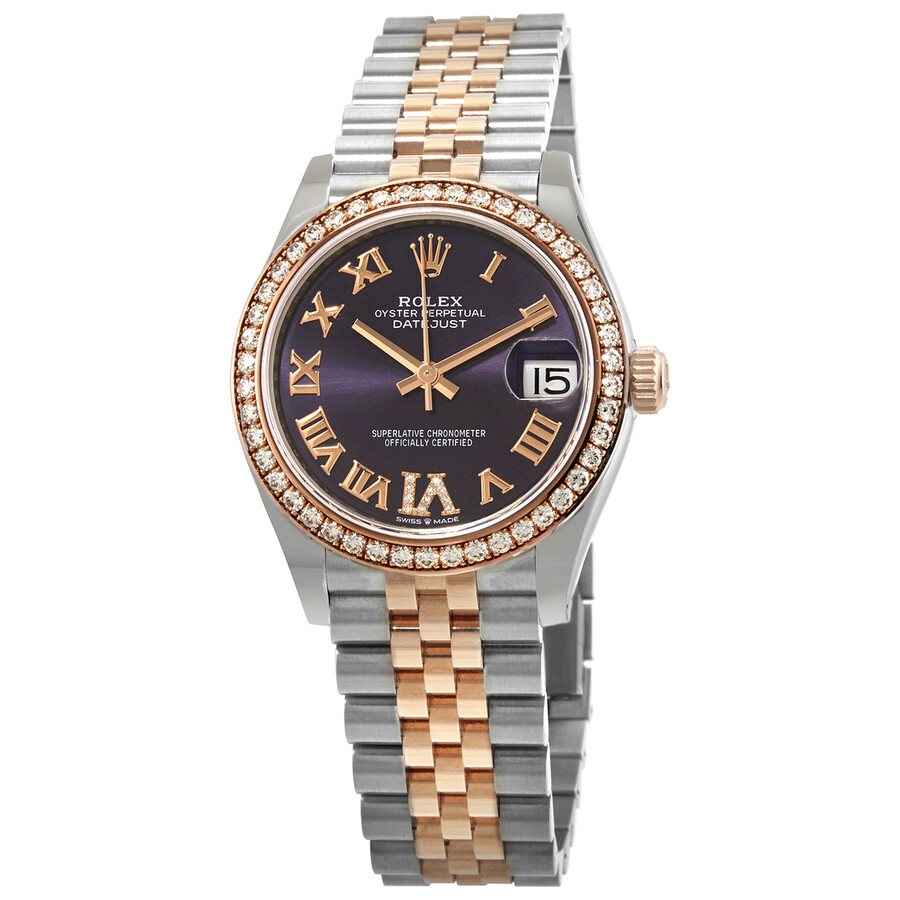 Rolex Datejust 31 Aubergine Dial Automatic Ladies Steel and 18kt Everose Gold Jubilee Watch 278381AURDJ（Lifetime free warranty+90-days replacement service & Refund!.）