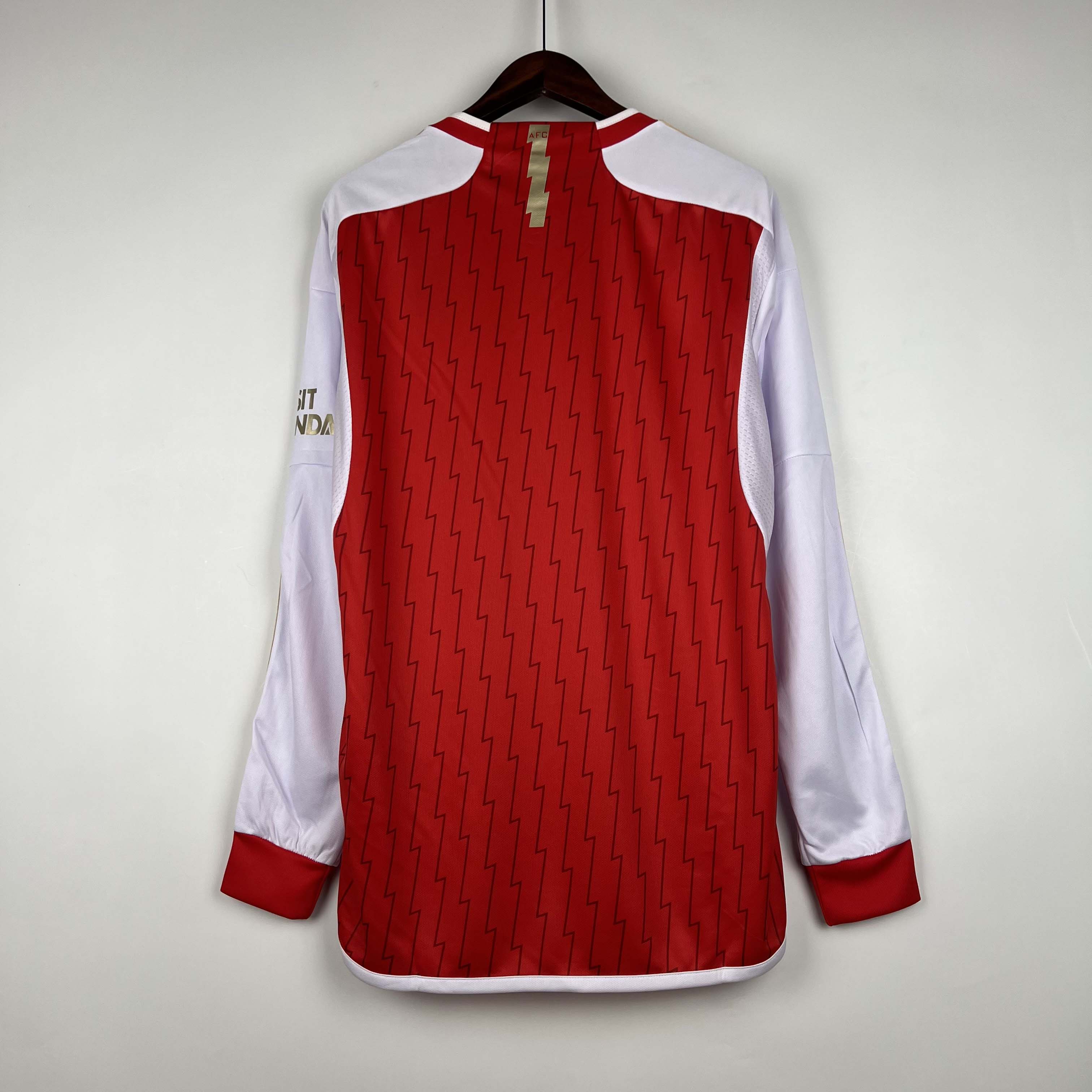 2023/2024 Long Sleeve Arsenal Home Football Shirt 1:1 Thai Quality-Fans