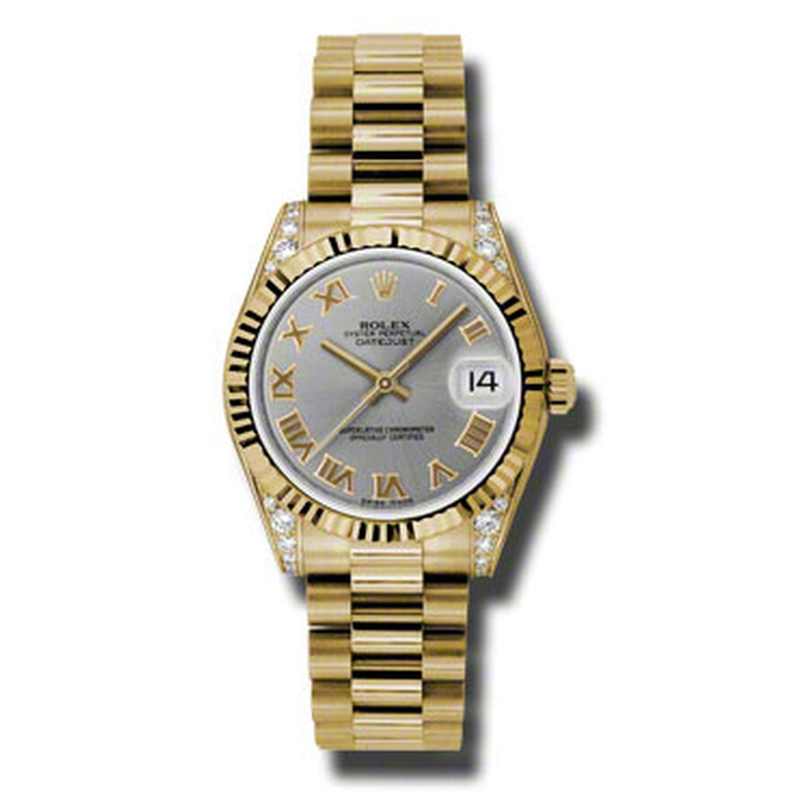 Rolex Datejust Lady 31 Grey Dial 18K Yellow Gold President Automatic Ladies Watch 178238GRP（Lifetime free warranty+90-days replacement service & Refund!.）