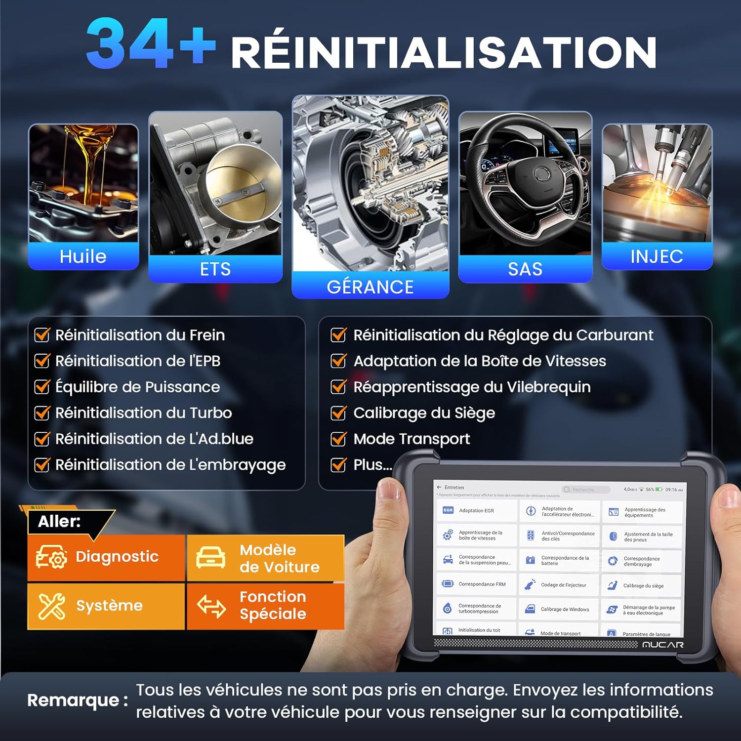 Valise diagnostic auto bidirectionnelle OBD2 codage ECU réinitialisations multiples CANFD DOIP