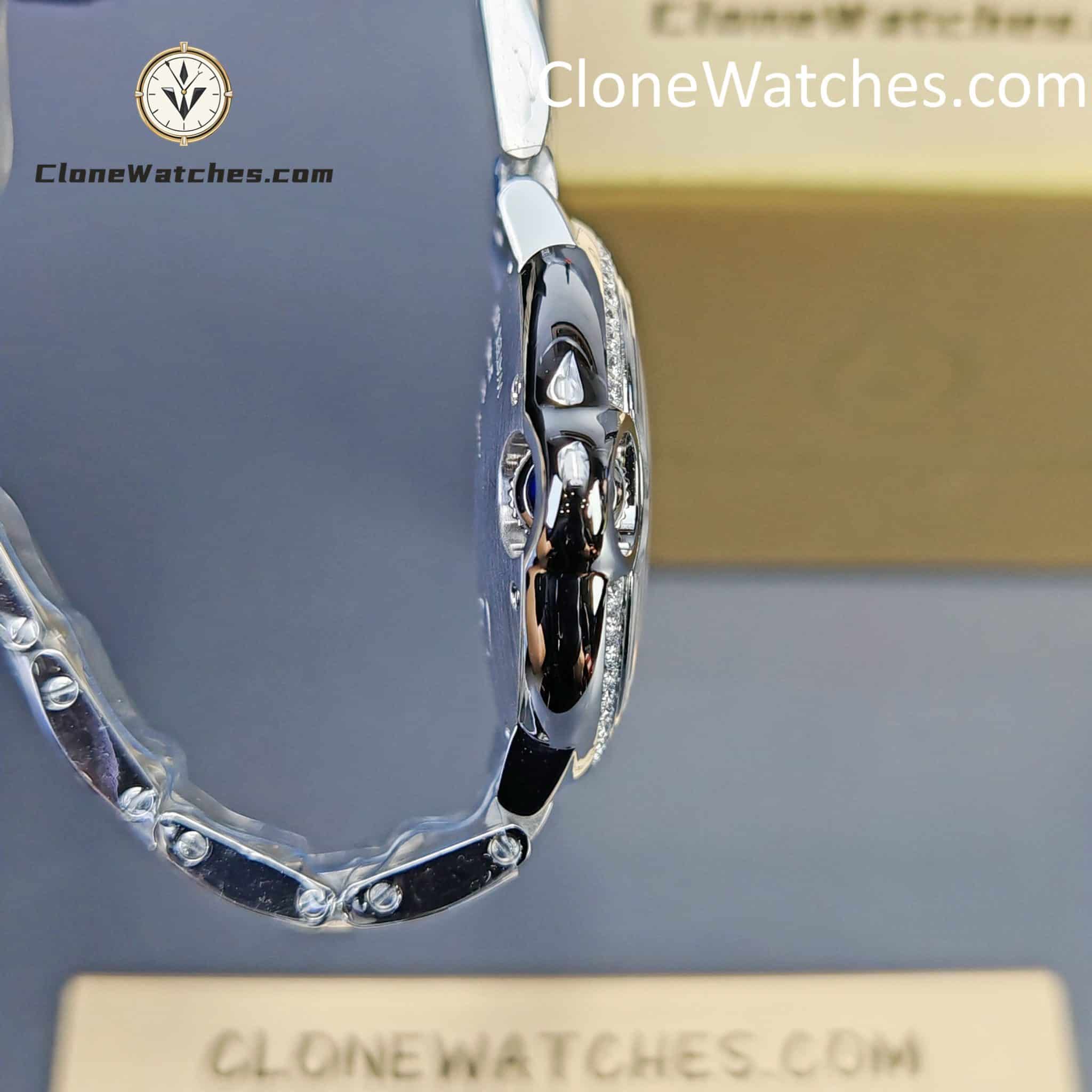Cartier Super Clone Watches 1:1 Ballon Bleu de W4BB0024 Silver Dial Diamond Bezel 33mm