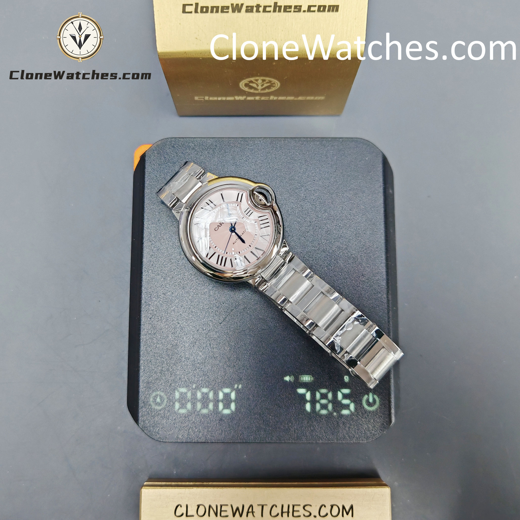Cartier Super Clone Watches 1:1 Ballon Bleu de WSBB0068 Pink Dial Roman Scale 33mm