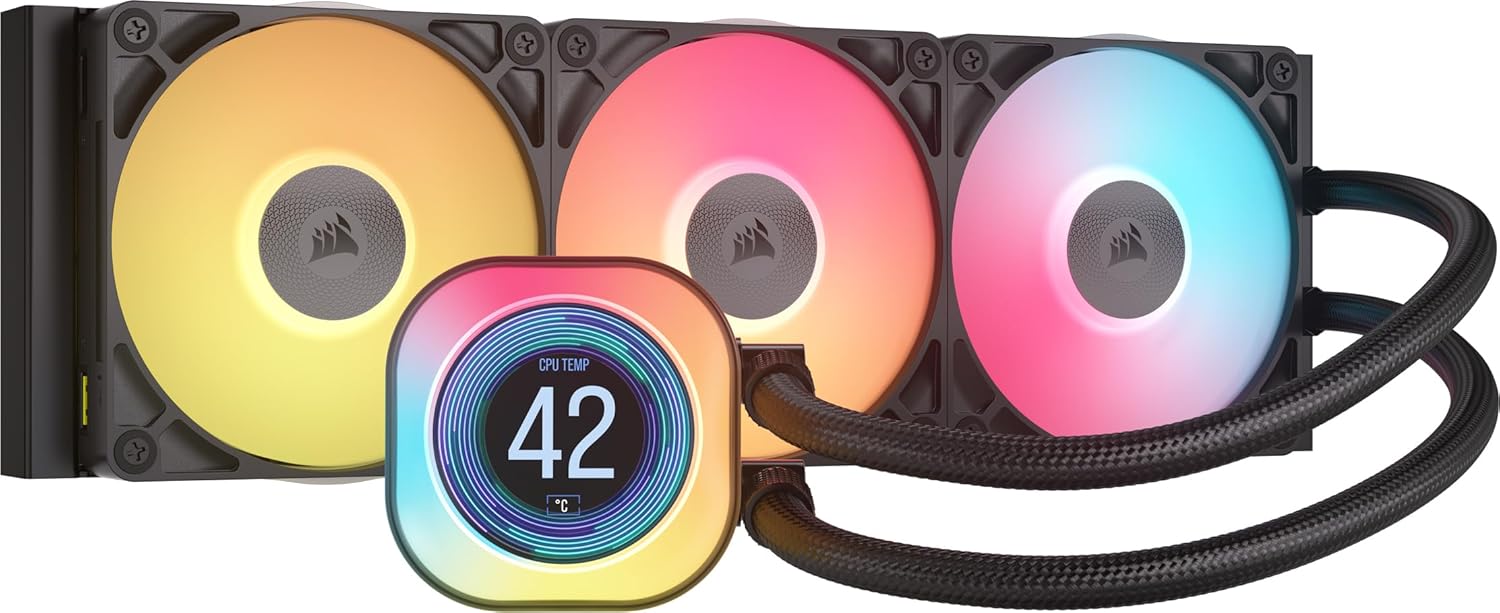 Refroidisseur liquide CPU écran LCD 3 ventilateurs RGB noir