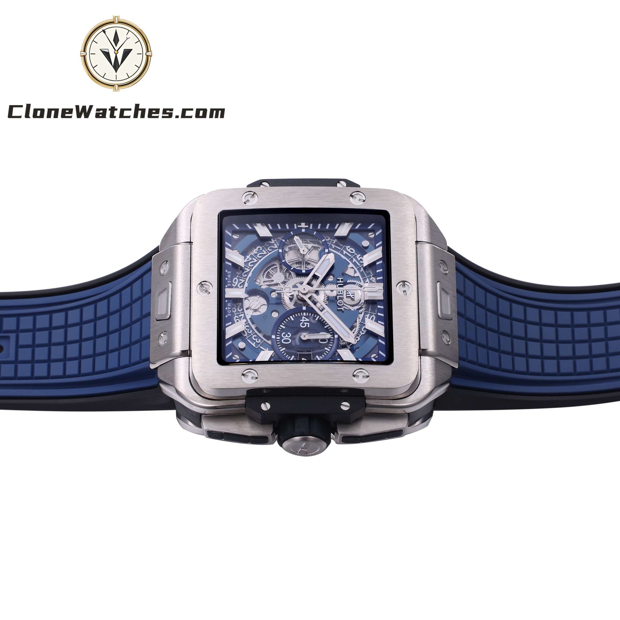 Hublot Super Clone Watches 1:1 Square Bang Unico Titanium Blue 42MM 821.NX.5170.RX
