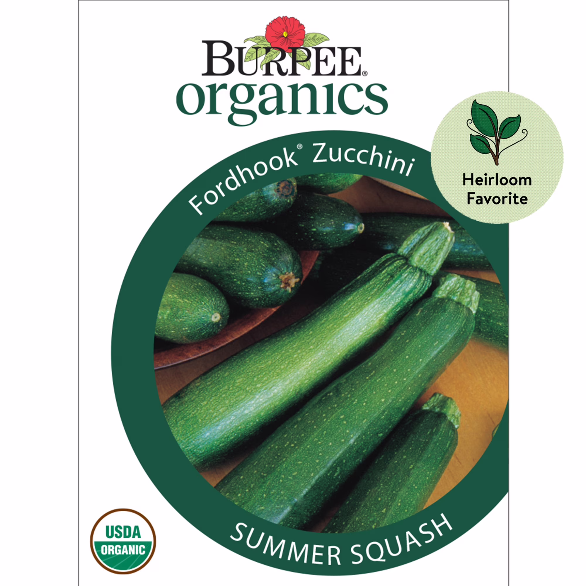 Burpee Organic Fordhook Zucchini Summer Squash Vegetable Seed, 1-Pack