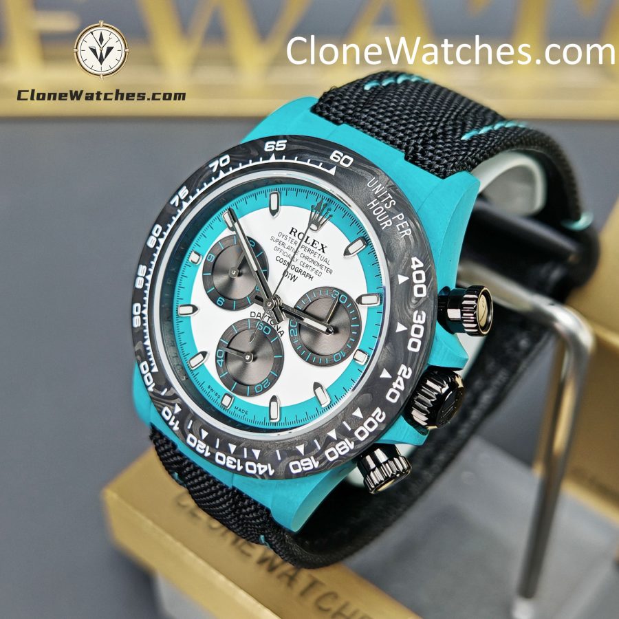 Modified Super Clone Watches 1:1 DiW Rolex Daytona Quartz Fiber CELESTE INVERT