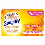 Suavitel Complete Dryer Sheets, Fabric Conditioner, Morning Sun Scent, 70 Count
