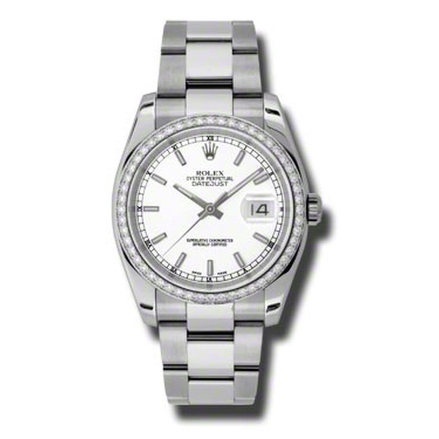 Rolex Oyster Perpetual Datejust 36 White Dial Stainless Steel Bracelet Automatic Ladies Watch 116244WSO（Lifetime free warranty+90-days replacement service & Refund!.）