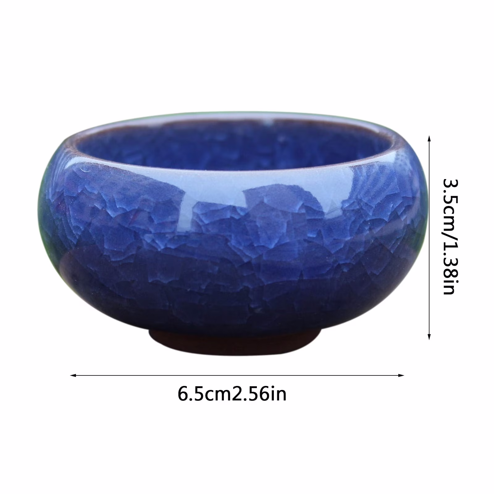 Glazed Ceramic Shallow Succulent Planter Bowl, Oriental Decor Ceramic Pot for Succulents, Bonsai & Small Mini Plants