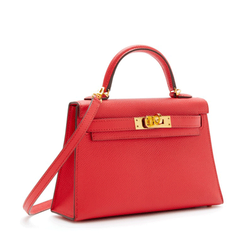 HERMES Epsom Mini Kelly Sellier 20 Red