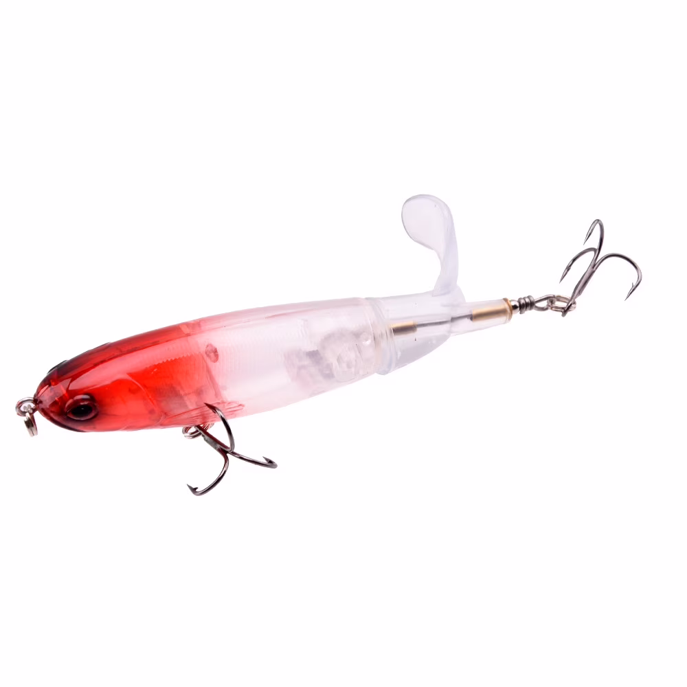 Topwater Propeller Tractor Fishing Lure, 15g 4inch Floating Pencil Popper Hard Bait, Surface Water Casting Lure for Bass Trout and Freshwater Predators