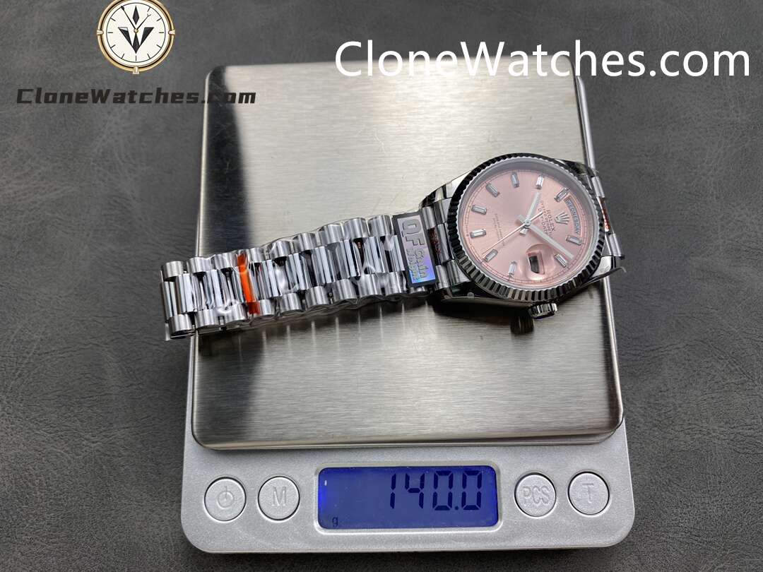 Rolex Super Clone Watches 1:1 Day Date Pink Dial 36mm m128239-0071 3255 Movement