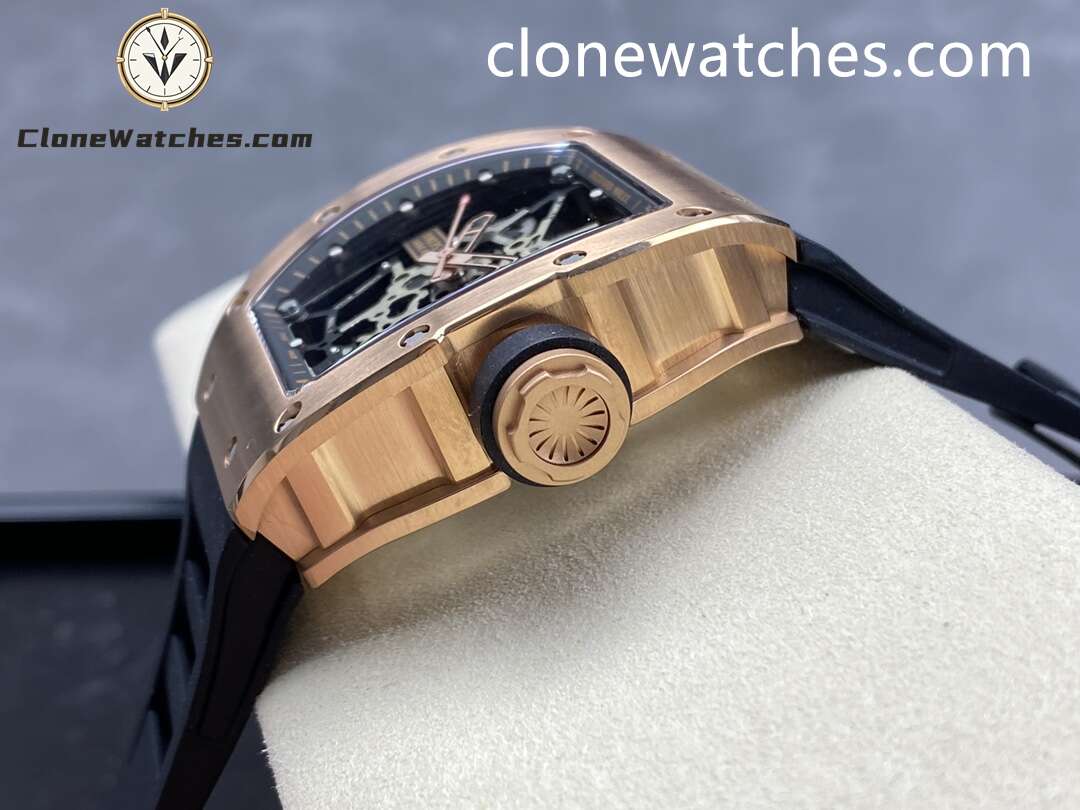 Richard Mille Super Clone Watches 1:1 RM 035 Americas Rose Gold Black Strap