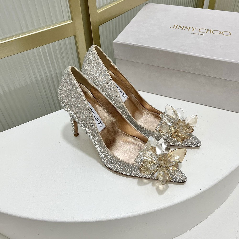 Jimmy Choo Allure Crystal Point Slide Sandal