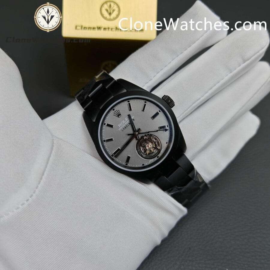 Modified Super Clone Watches 1:1 Rolex Tourbillon All Black Automatic movement