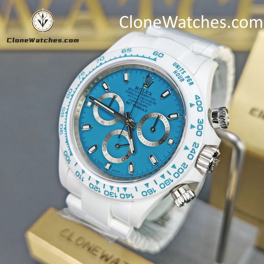 Modified Super Clone Watches 1:1 AET Rolex Daytona Full Ceramic Abu Dhabi 4130 Movement