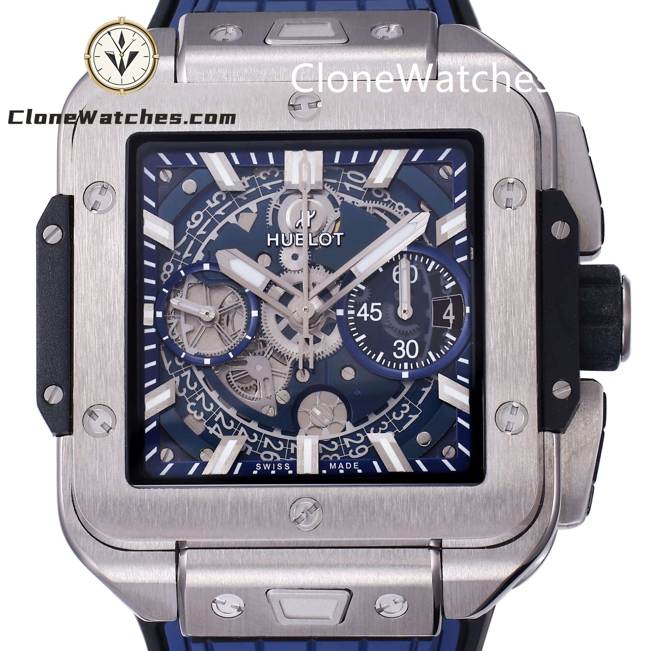 Hublot Super Clone Watches 1:1 Square Bang Unico Titanium Blue 42MM 821.NX.5170.RX