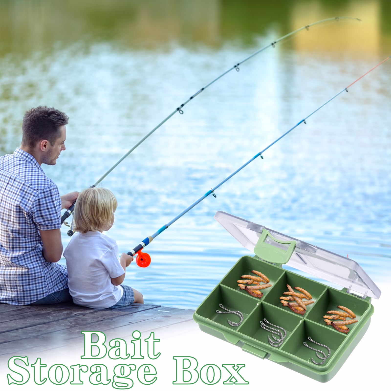 Gallickan 8 Compartments Transparent Fishing Tackle Storage Box for Hooks Swivels Beads