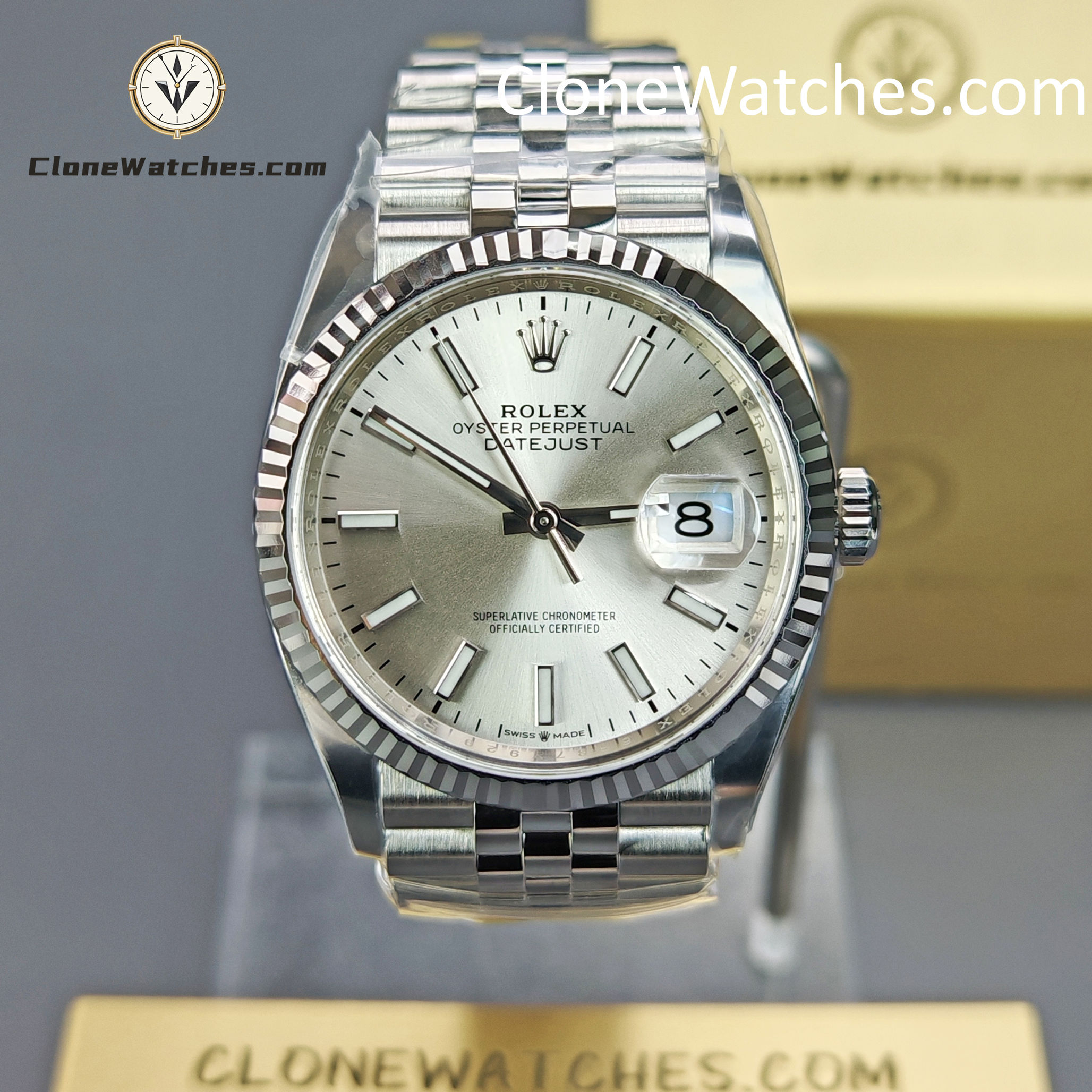 Rolex Super Clone Watches 1:1 DateJust m126234-0013 Silver Dial Jubilee 36MM 3235 Movement
