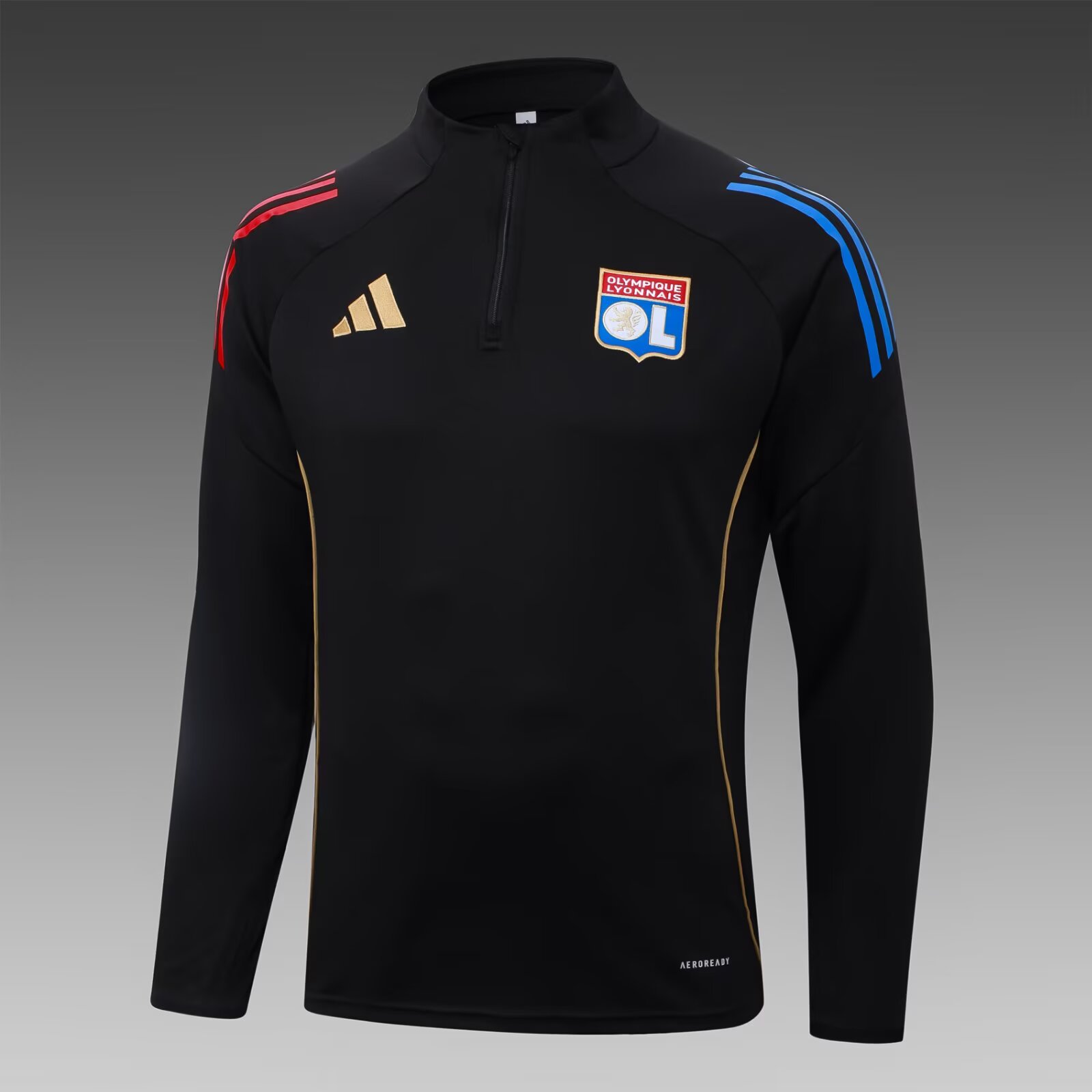 2025/26 Lyon Black Half-Zip Training Jersey