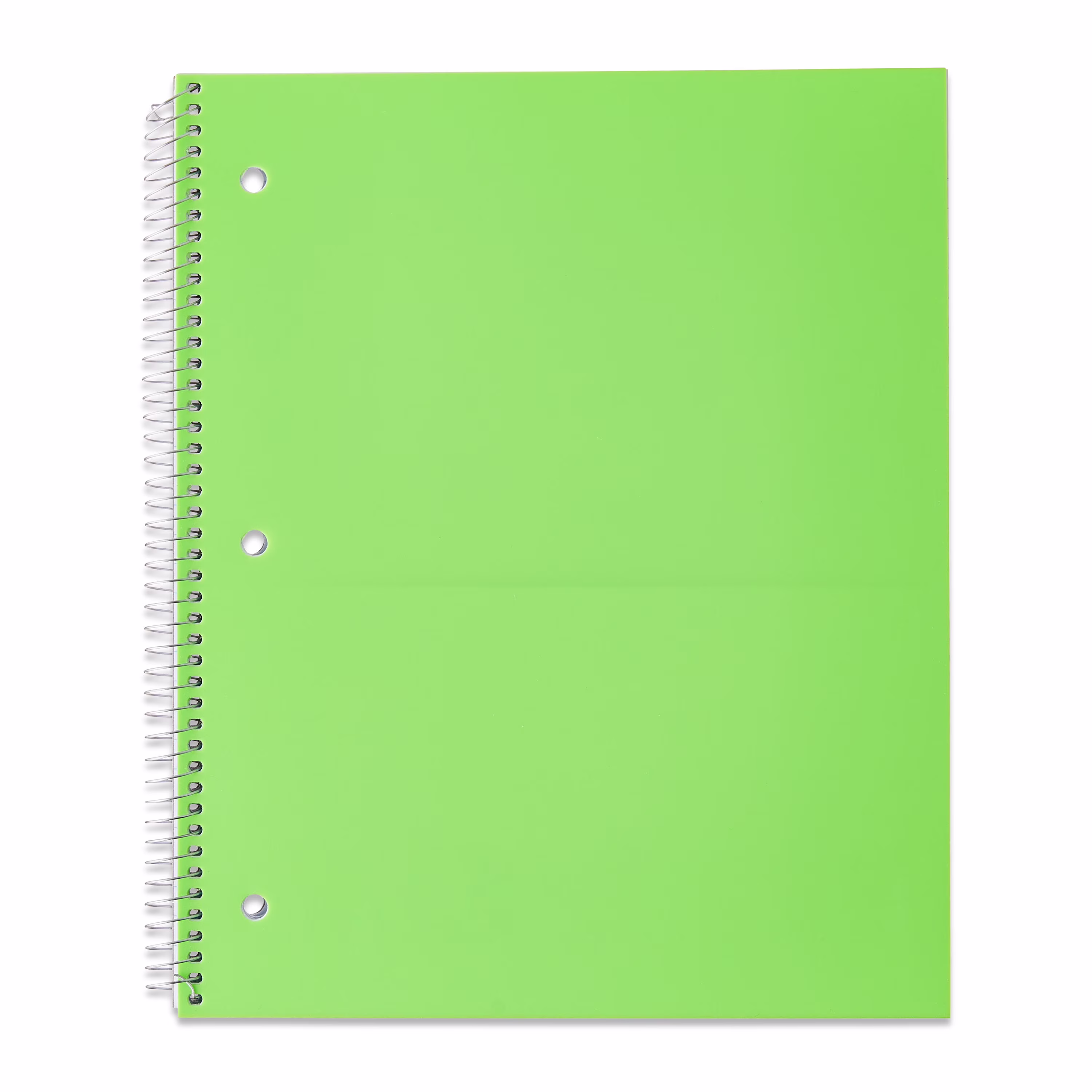 Pen+Gear Poly 1-Subject Spiral Notebook, Wide Ruled, 9 in x 11 in, 100 Sheets, Green