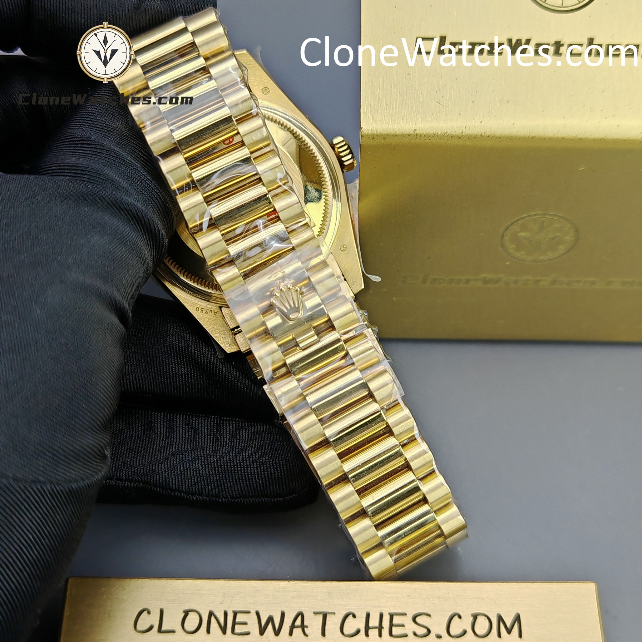 Rolex Super Clone Watches 1:1 Day Date 18K Gold White Dial 36mm m128238-0081 3255 Movement