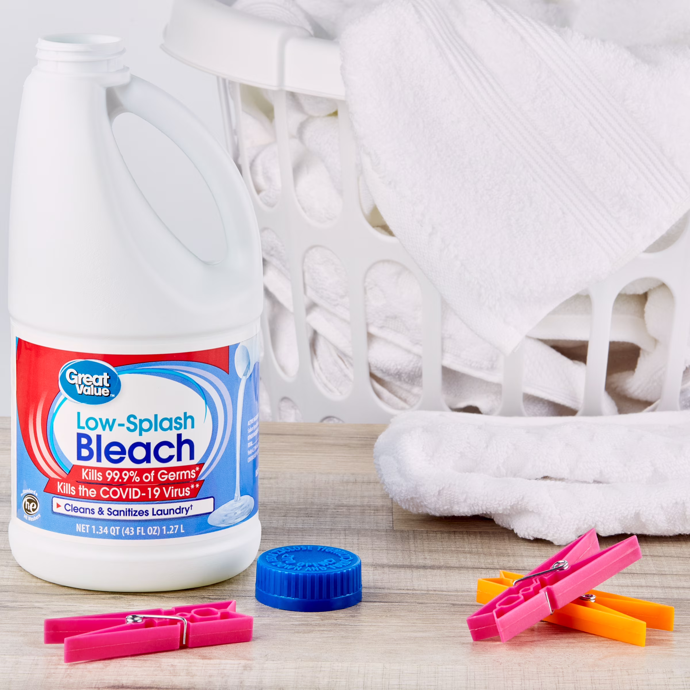 Great Value Low Splash Bleach, 43 fl oz