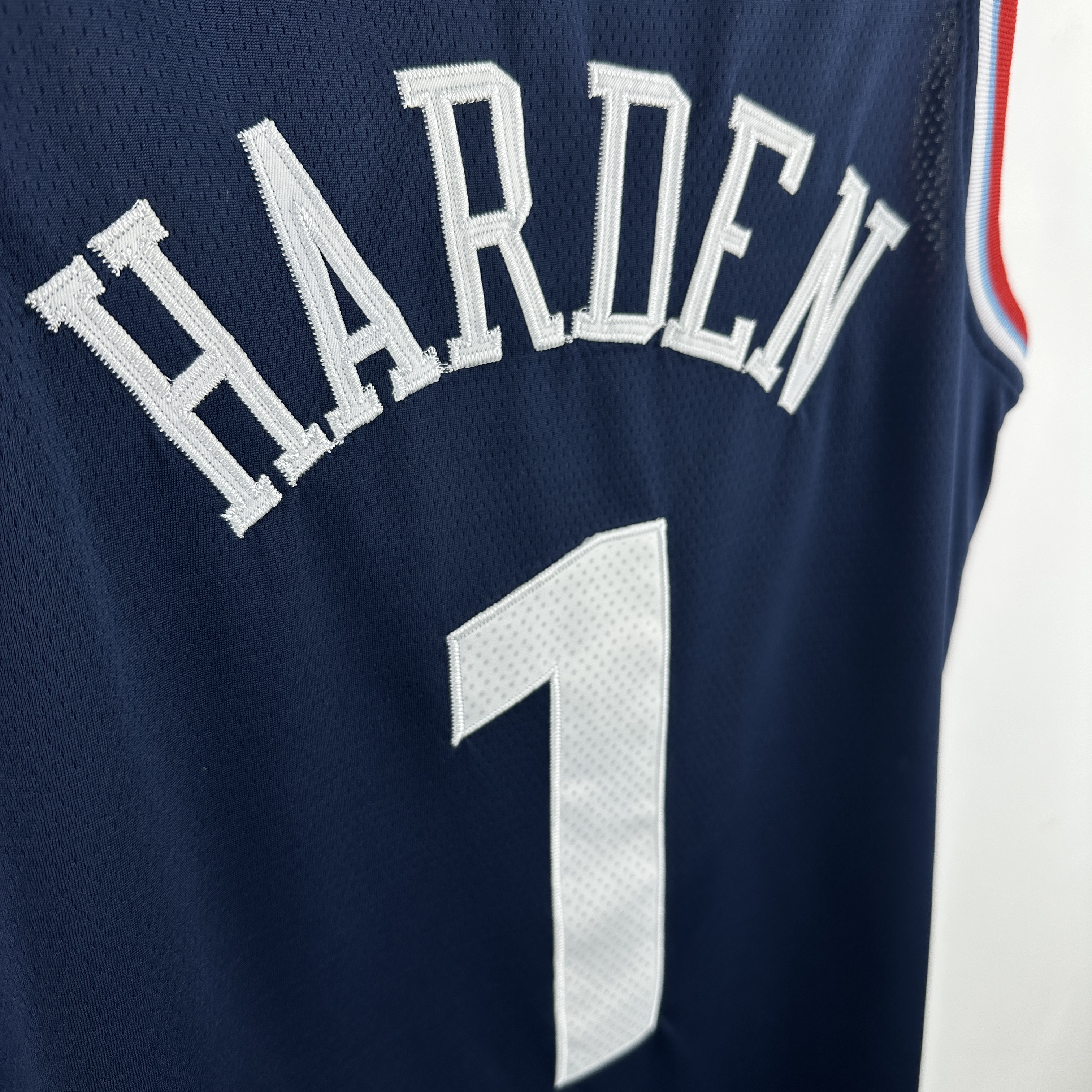 Embroidery 25th season Clippers Navy Blue No. 1 Harden