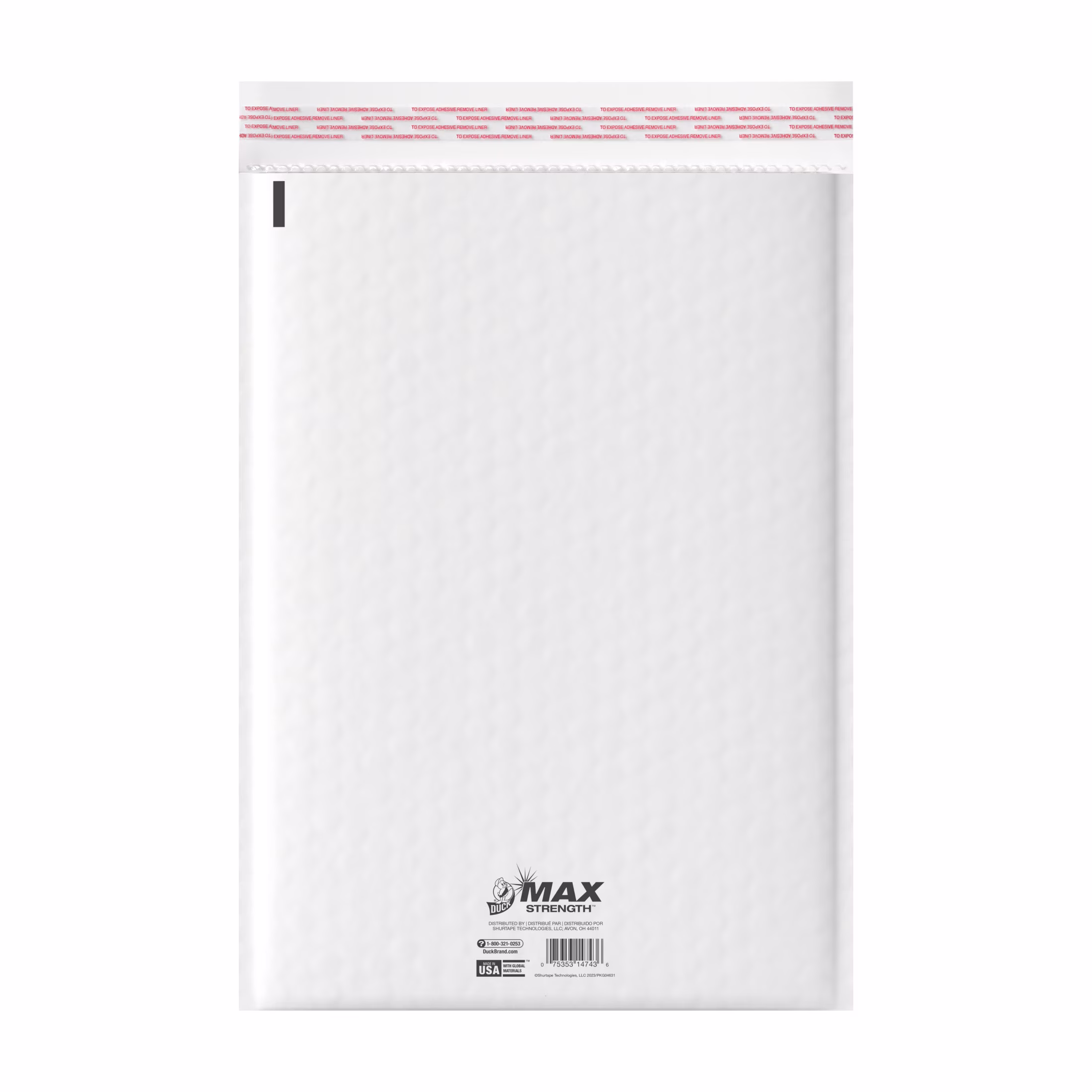 Duck Max Strength Self-Sealing Poly Bubble Mailer #6, 12.5