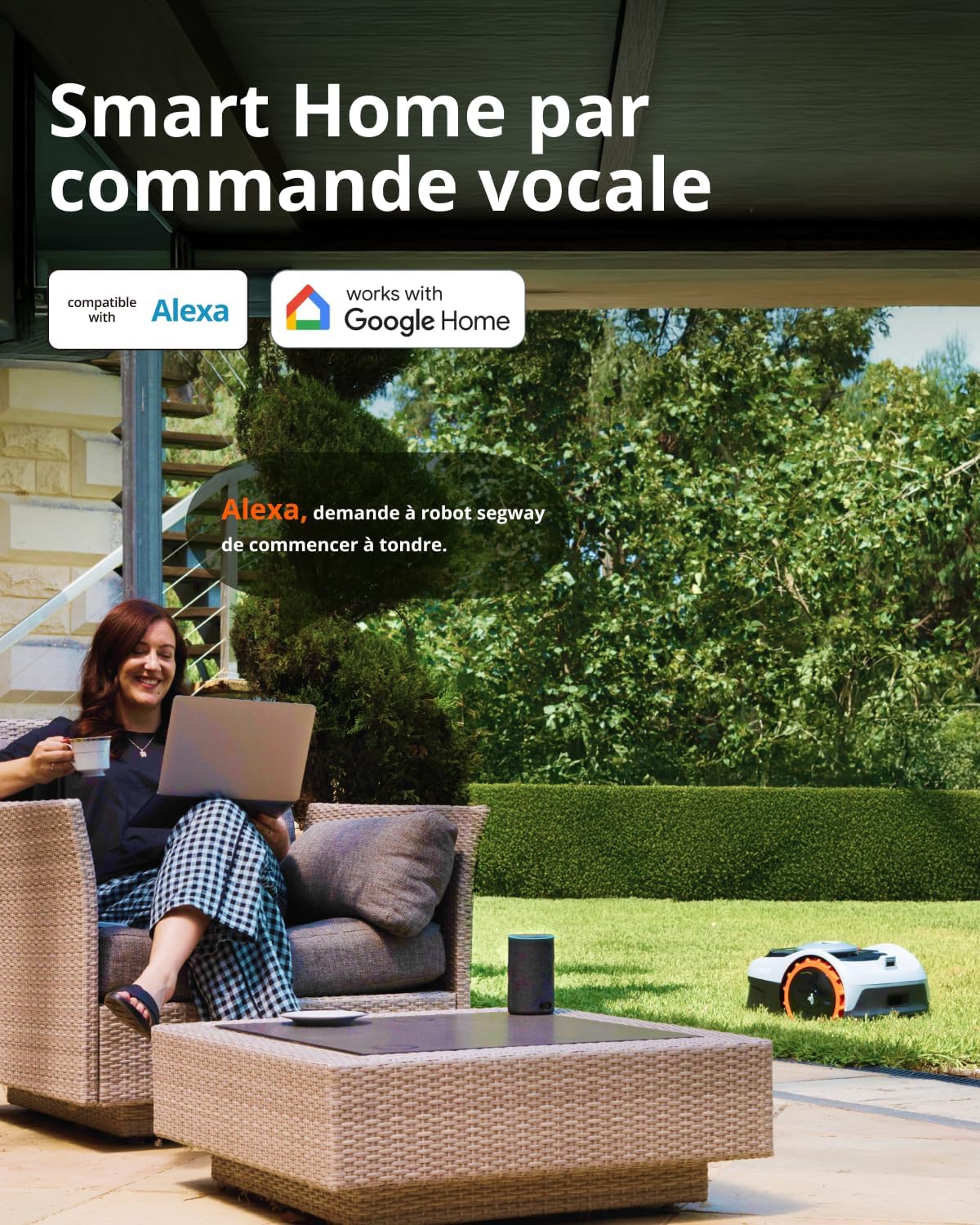 Robot tondeuse Navimow i105E sans fil 500 m² RTK Vision cartographie IA limite virtuelle multizone