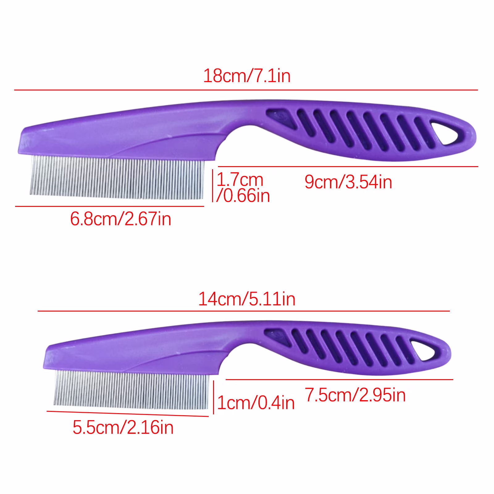 FAMTKT Cardboard Package Pet Comb Flea Comb Dog Cats Stainless Steel Dense Tooth Comb Needle Comb Dog Grooming Supplies Pet Supplies