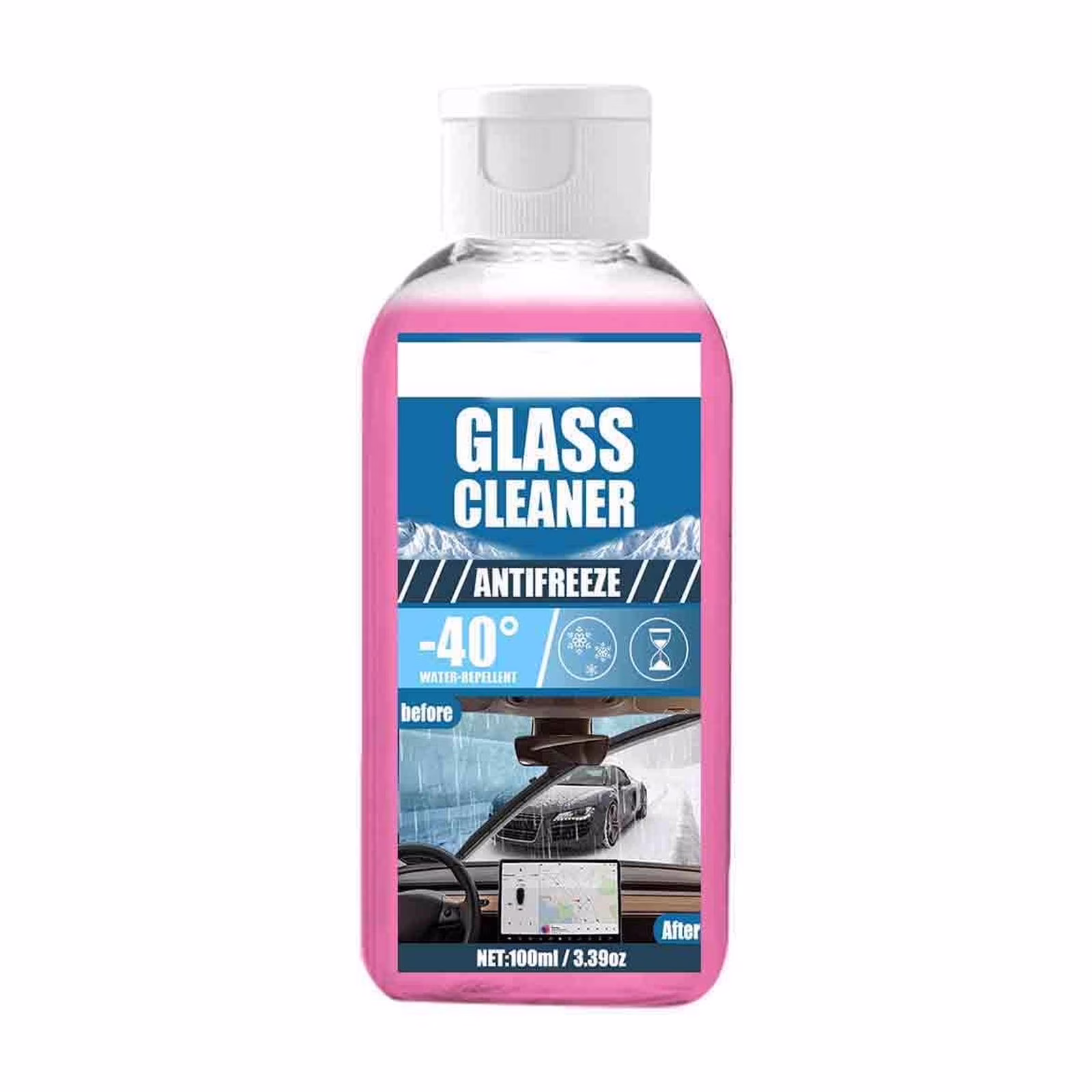 Under $1 GFHFHITJ Windshield Washer Fluid Freeze Protection Car Glass Cleaner for Window, Mirror, Screen