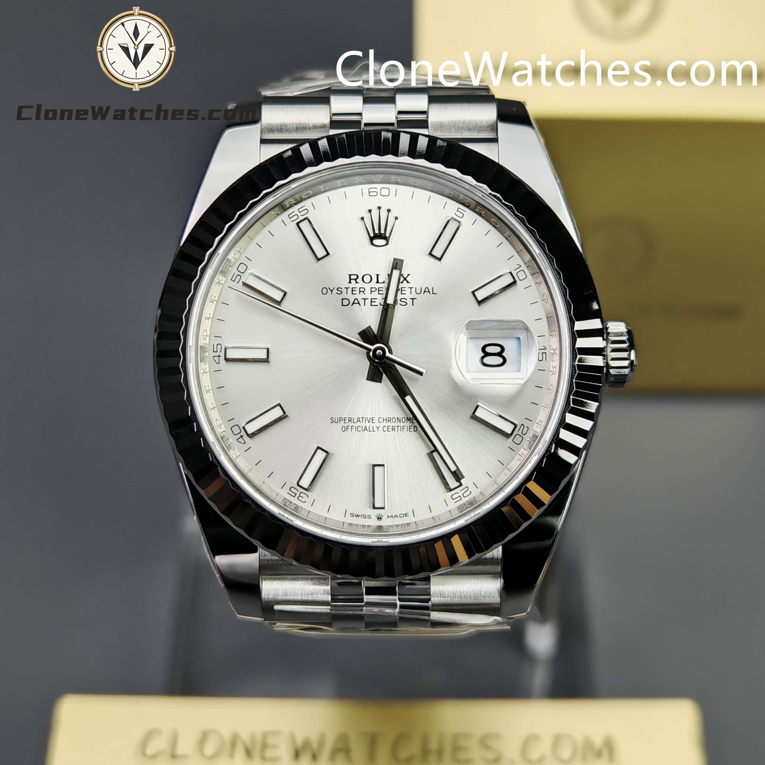 Rolex Super Clone Watches 1:1 DateJust Silver Dial m126334-0004 Jubilee 41MM 3235 Movement