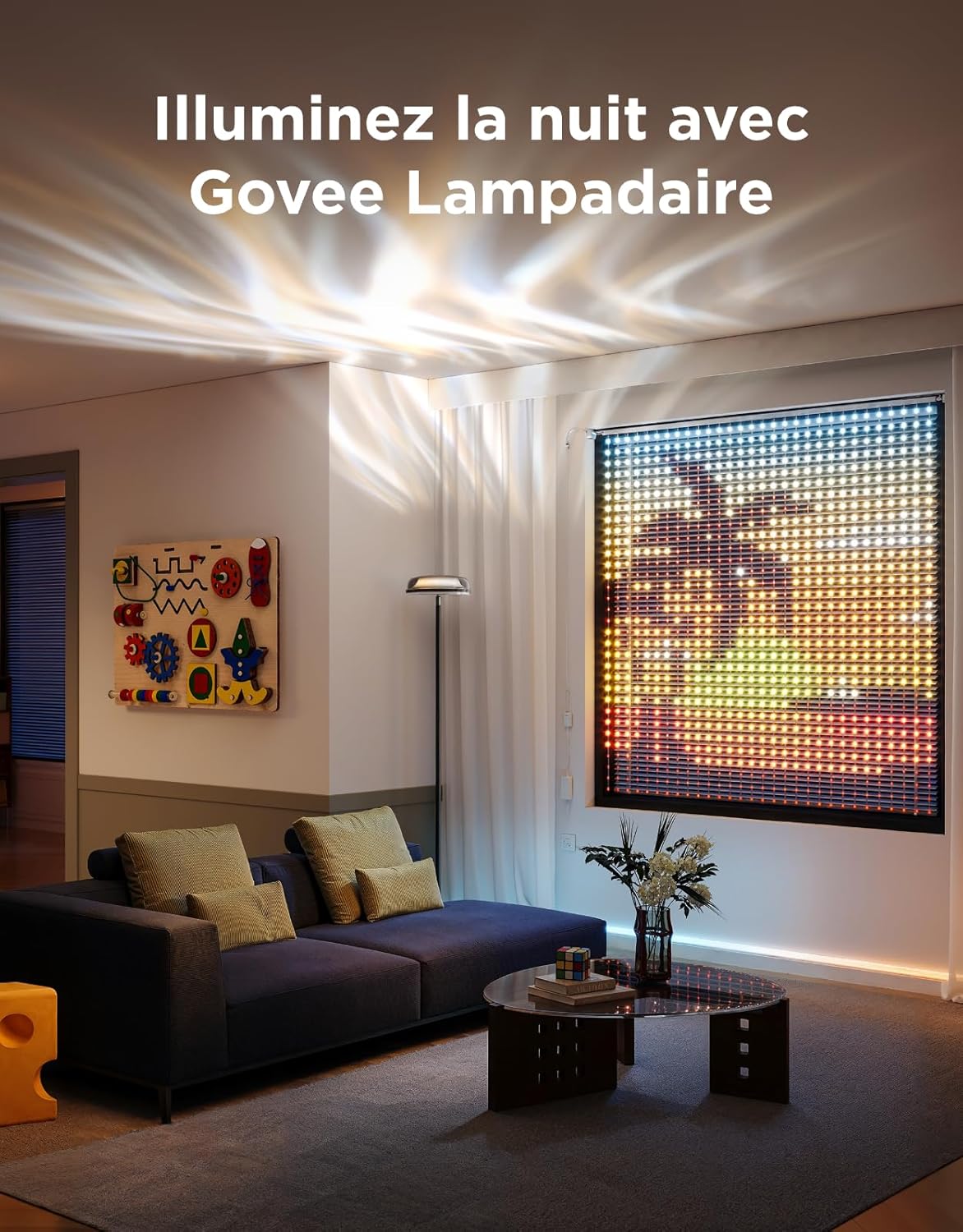 Lampadaire salon RGBIC trois zones 1000 lm 2700 6500 K compatible Matter Alexa