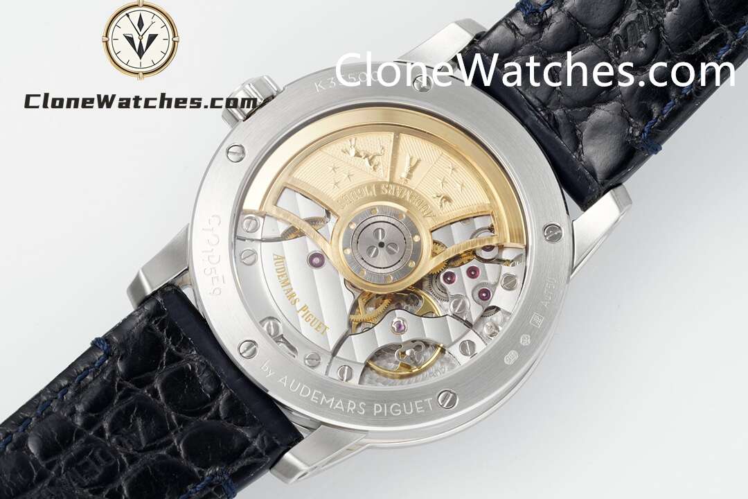 Audemars Piguet Super Clone Watches 1:1 Code 11.59 by 15210BC Black Dial 41MM Leather Strap