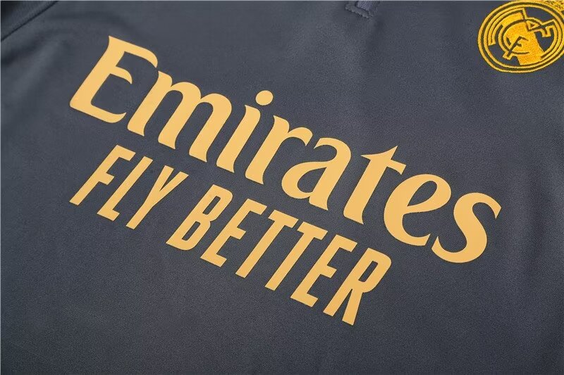 2023/2024 Real Madrid half-pull training suit dark gray suit 1:1 Thai quality