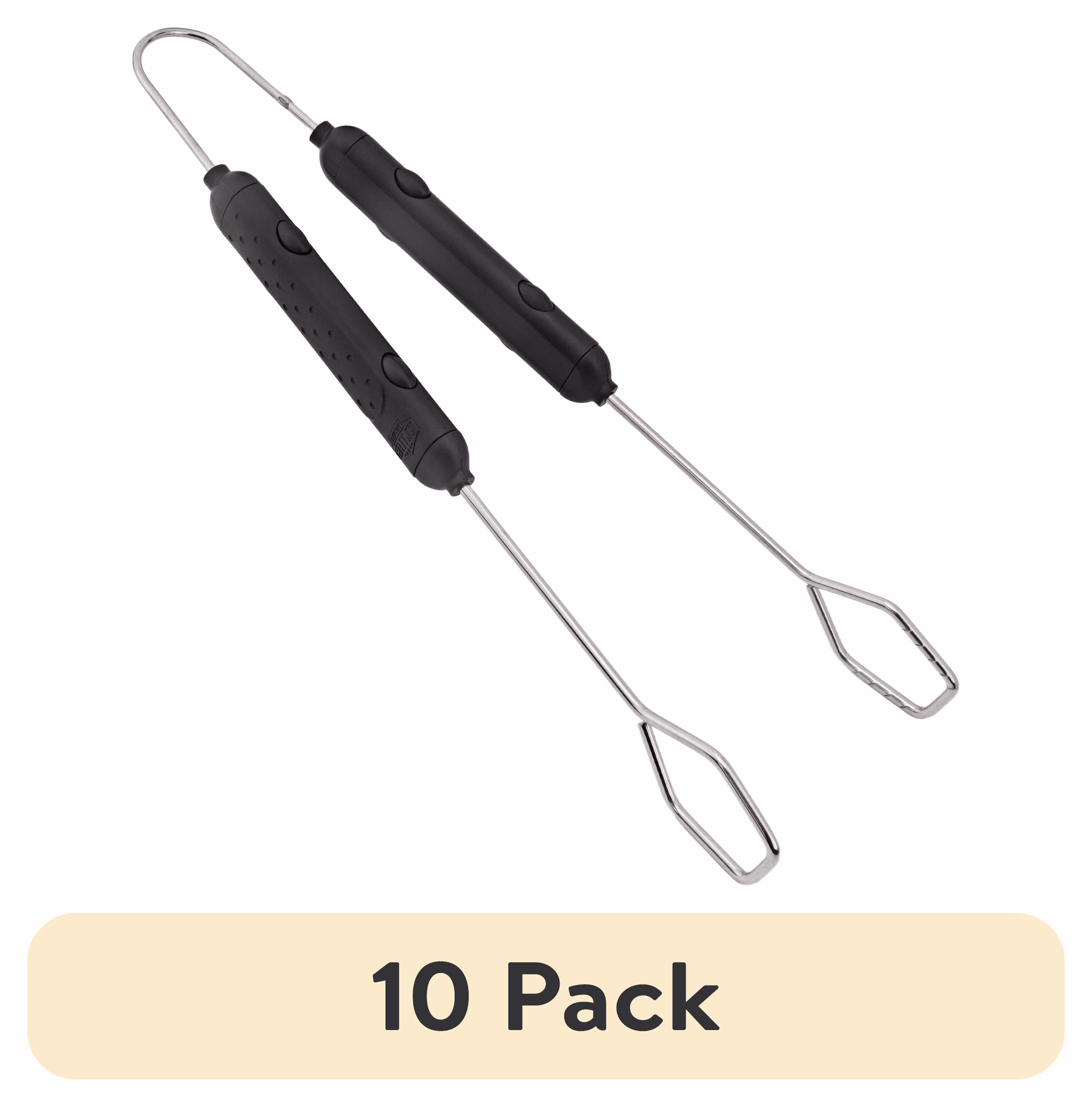 Expert Grill Stainless Steel Locking Barbecue Tongs with Black Detachable Handle