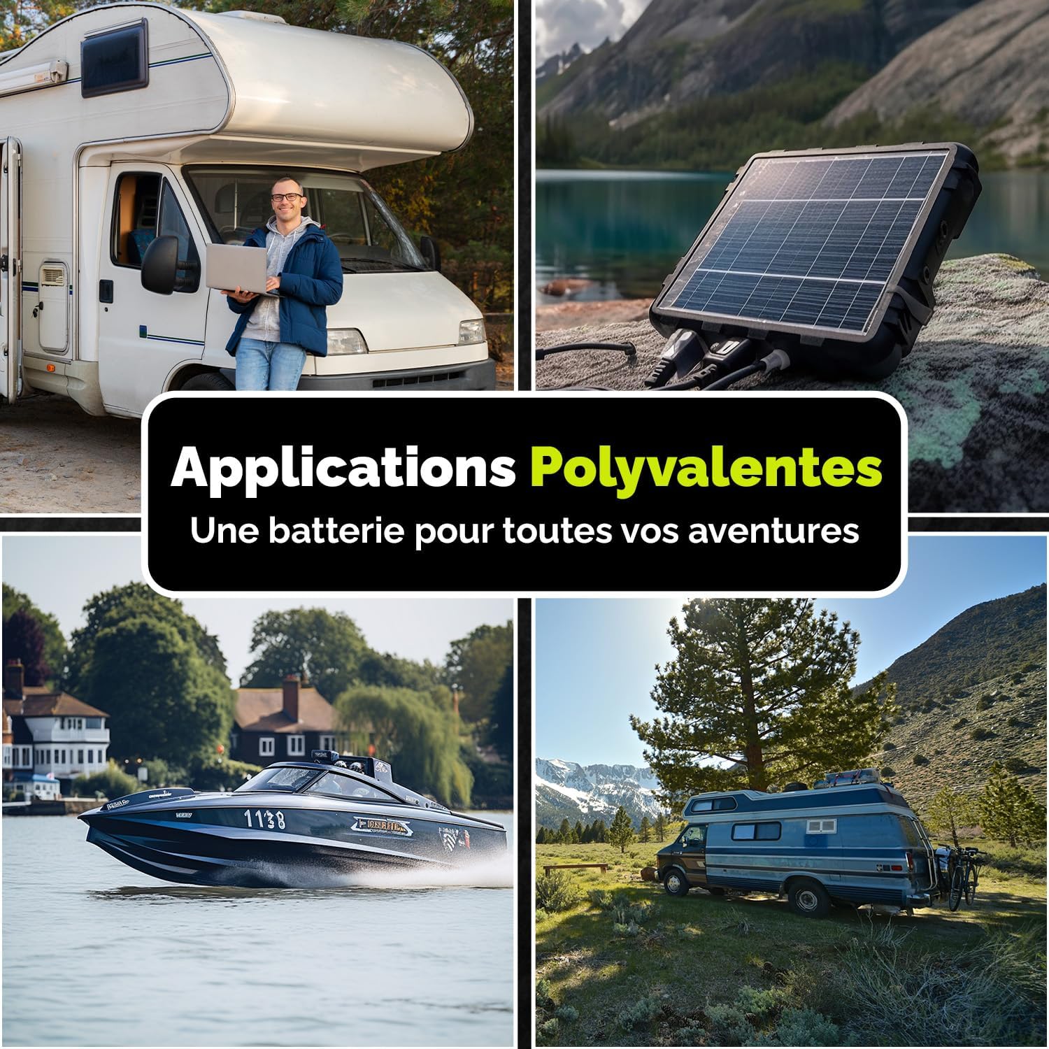 Batterie AGM 12 V 100 Ah décharge profonde étanche caravane solaire