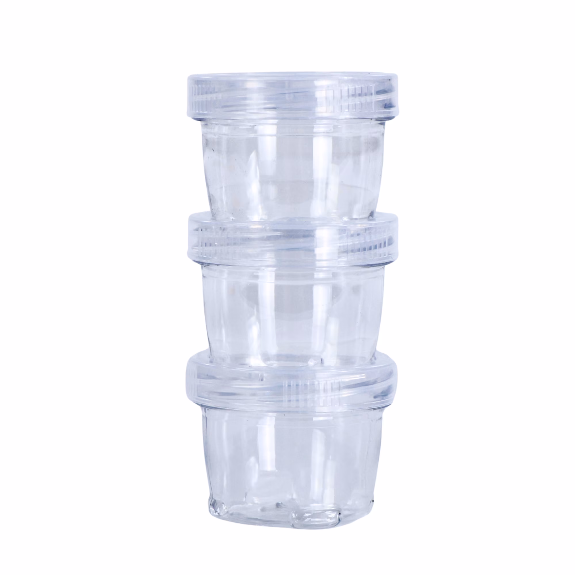 Everything Mary Round Stackable Crafting Containers, 3 Piece Plastic Clear Set