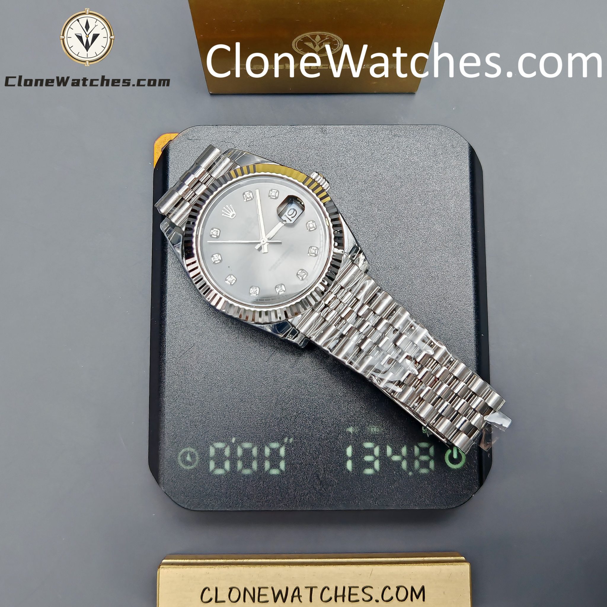 Rolex Super Clone Watches 1:1 DateJust Grey Diamond Jubilee 41MM m126334-0006 3235 Movement