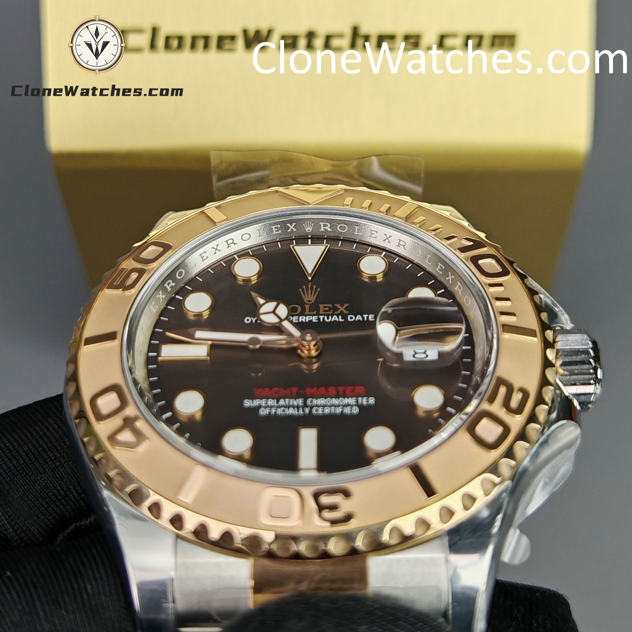 Rolex Super Clone Watches 1:1 Yacht Master Brown Dial Rose Gold M126621-0001 3235 Movement