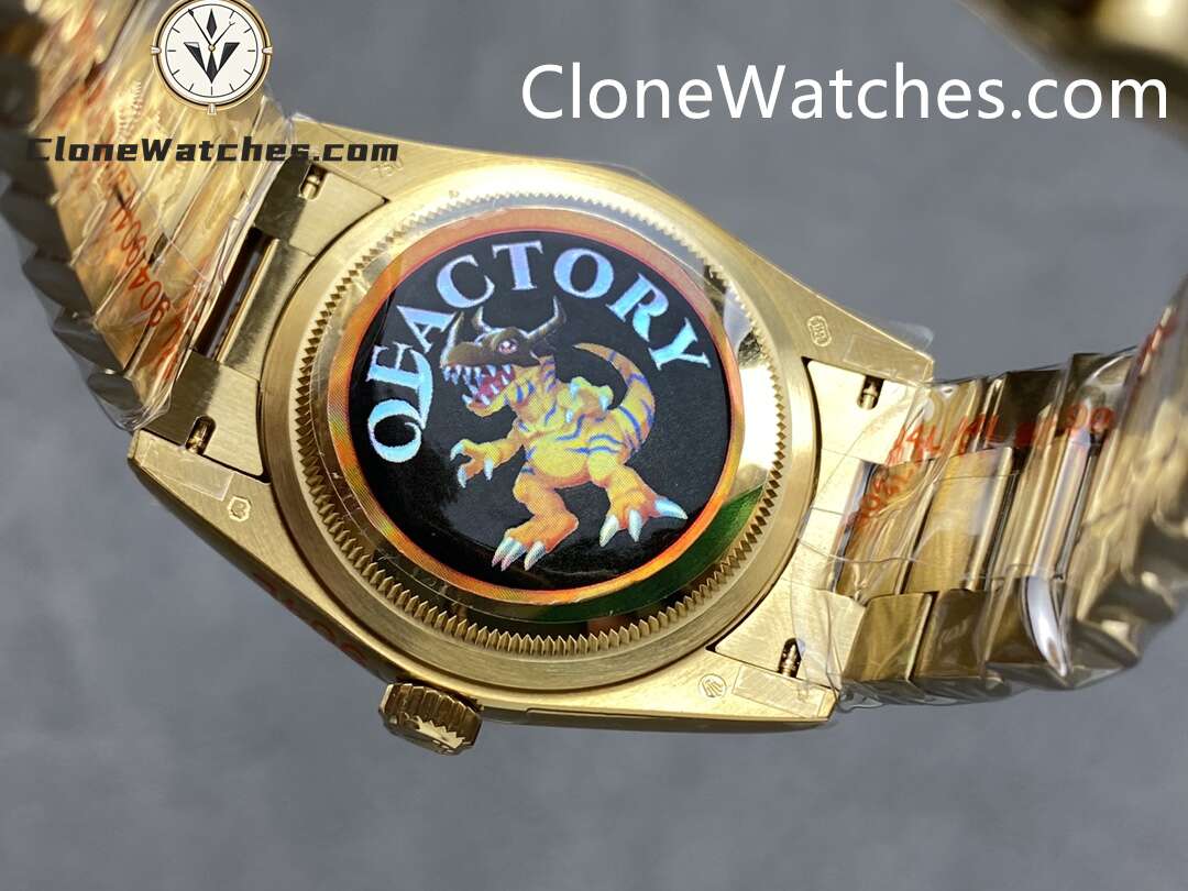 Rolex Super Clone Watches 1:1 Day Date 18K Gold Champagne Dial 36mm m128238-0008 3255 Movement