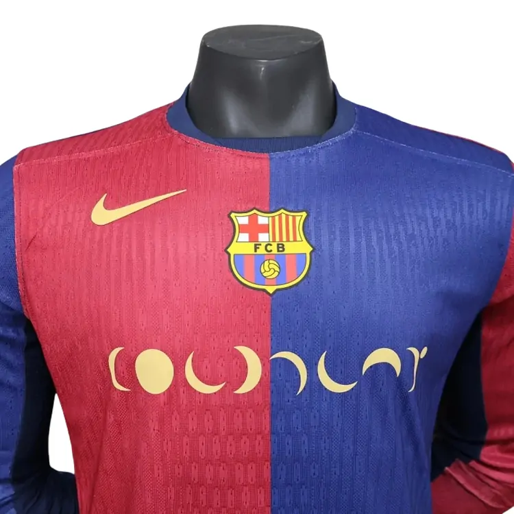 2025-26 Barcelona Main Long Sleeve Jersey - Player Edition