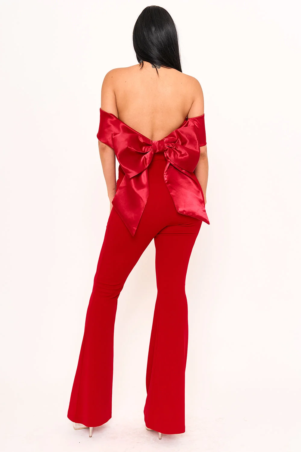 Symphony Jumpsuits - Satin And Techno Crepe Contast Jumpsuit