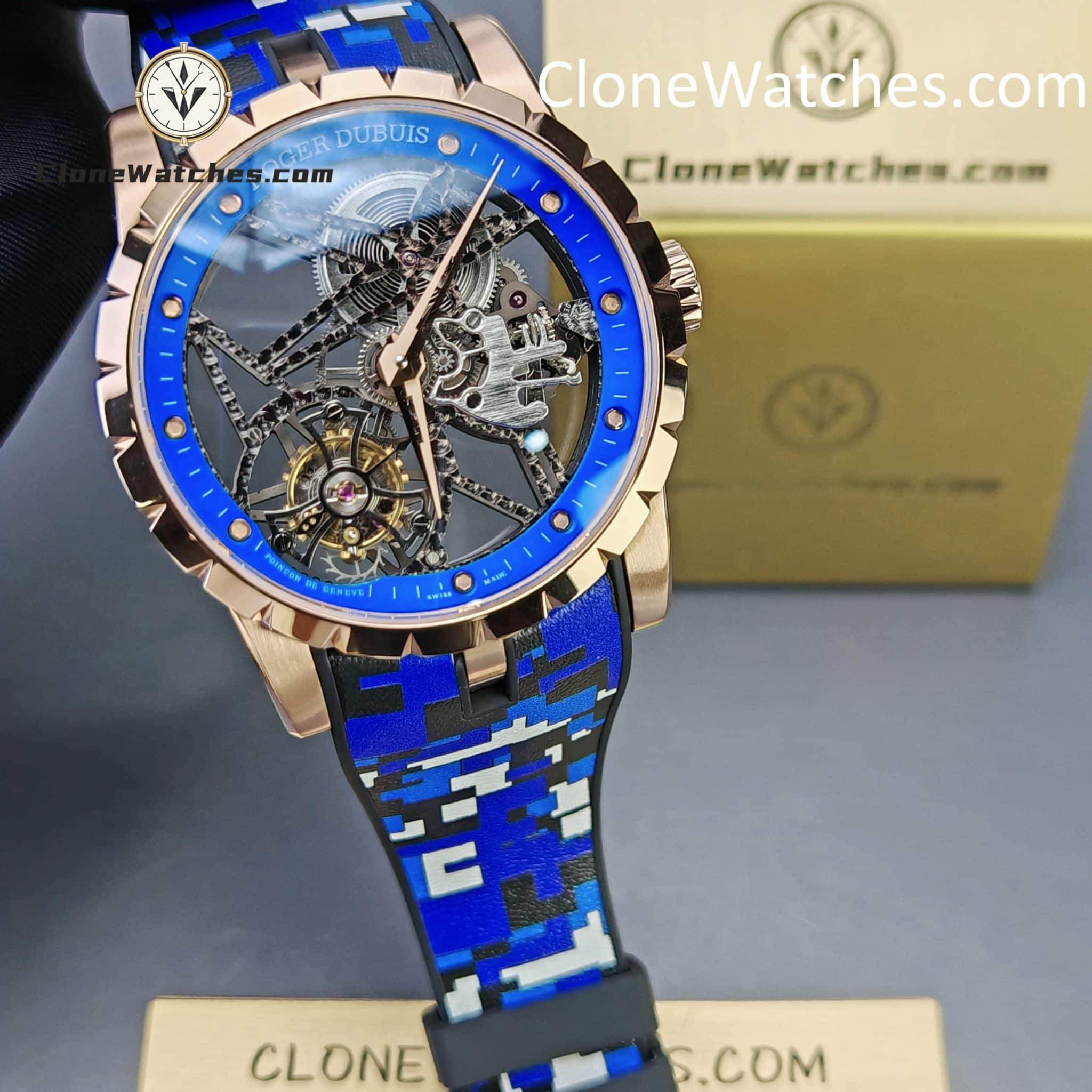Roger Dubuis Super Clone Watches 1:1 Excalibur Skeleton Tourbillon RDDBEX0940 42MM