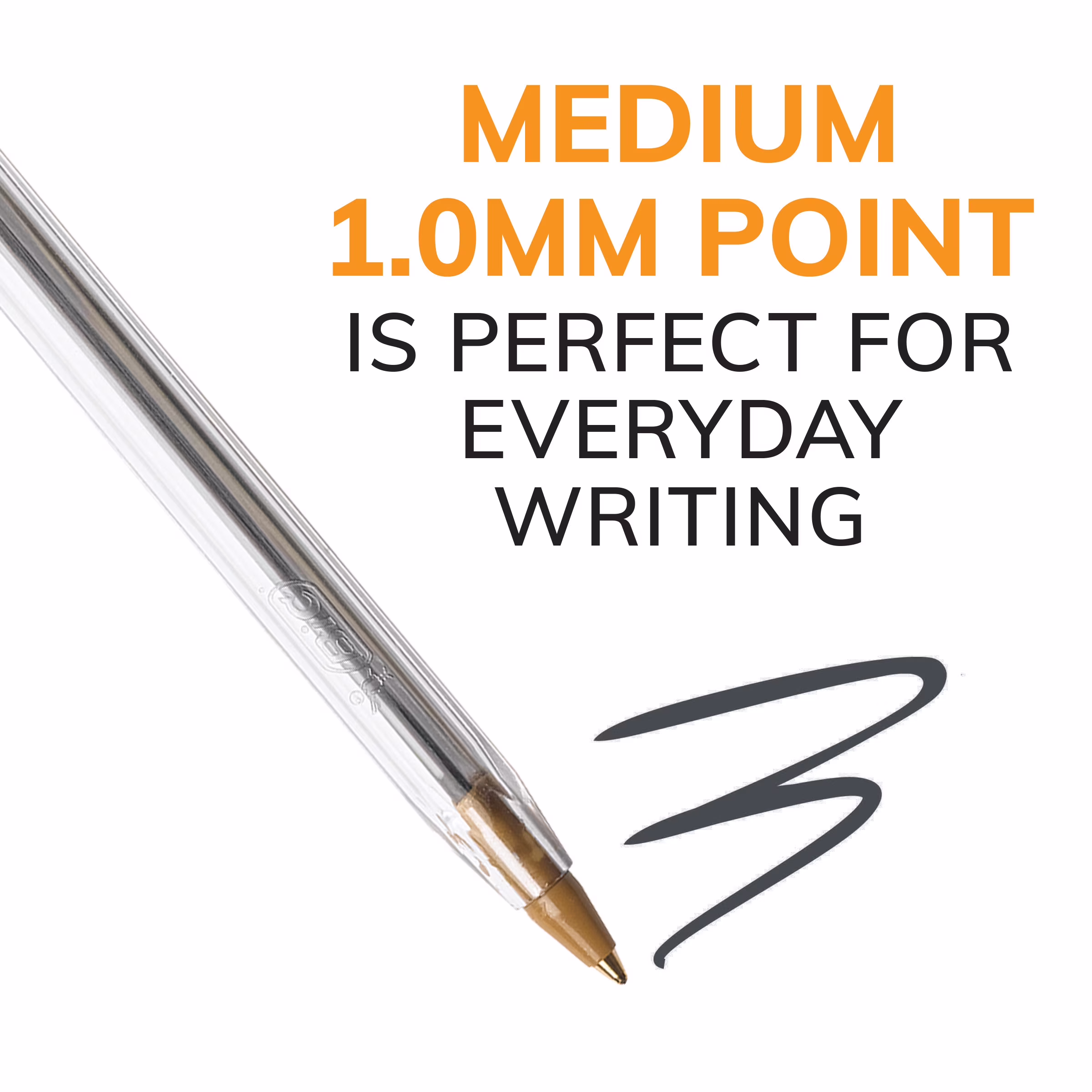 BIC Cristal Xtra Smooth Medium Point Ball Pen, School Supplies, 1.0 mm, Black, 10-Count