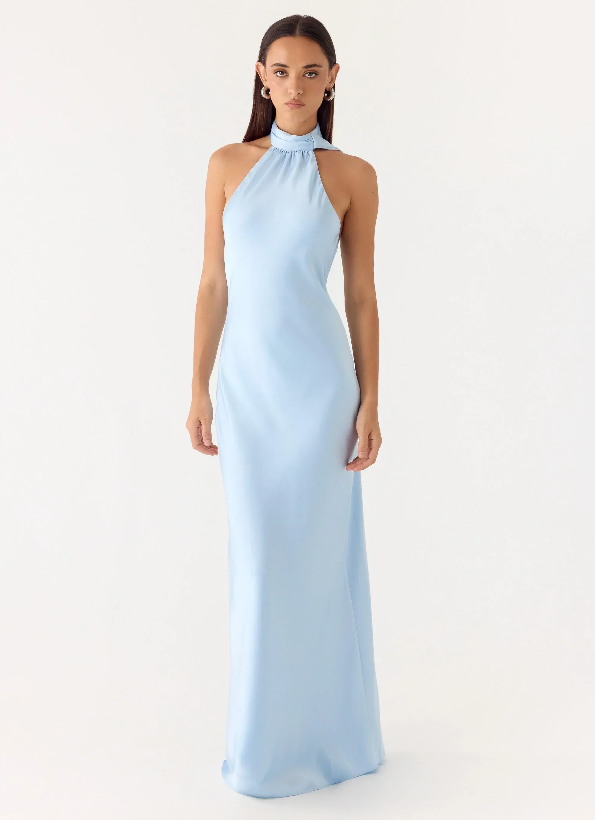 Keena Scarf Maxi Dress - Blue