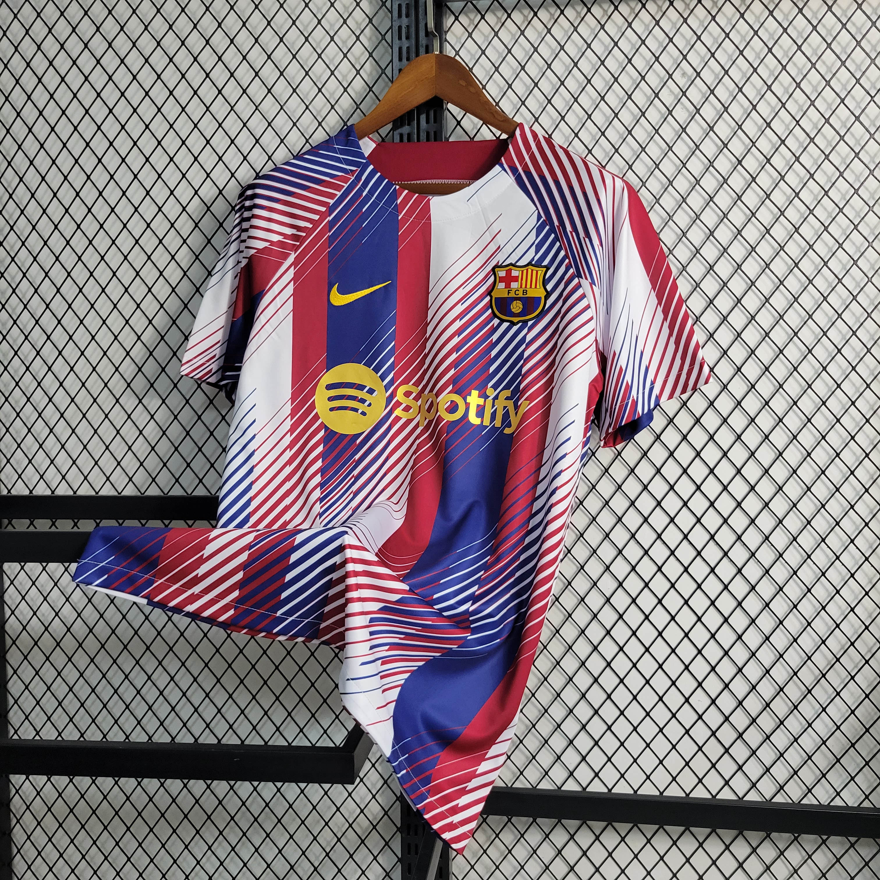 2023/2024 Barcelona Training Wear Red White Blue Jersey - Fans Edition